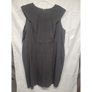 J Crew Sz 24 Heather Gray Flannel Sheath Dress Wool Cap Sleeve